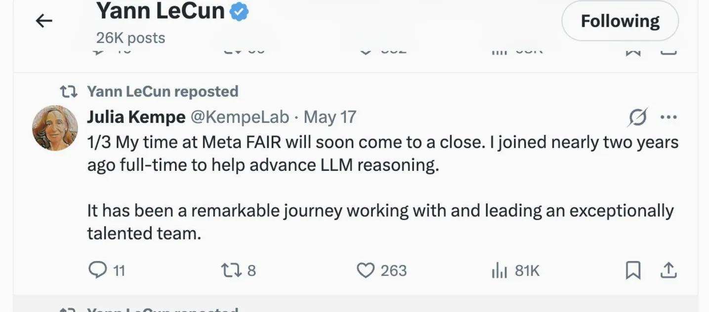 La salida de Julia Kempe sella el fracaso del modelo de IA de Meta La salida de Julia Kempe sella el fracaso del modelo de IA de Meta
